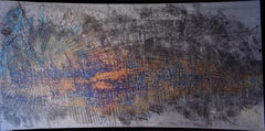 Peinture abstraite « Anne »  Vernis au pigment sur bois 210 x 120 cm