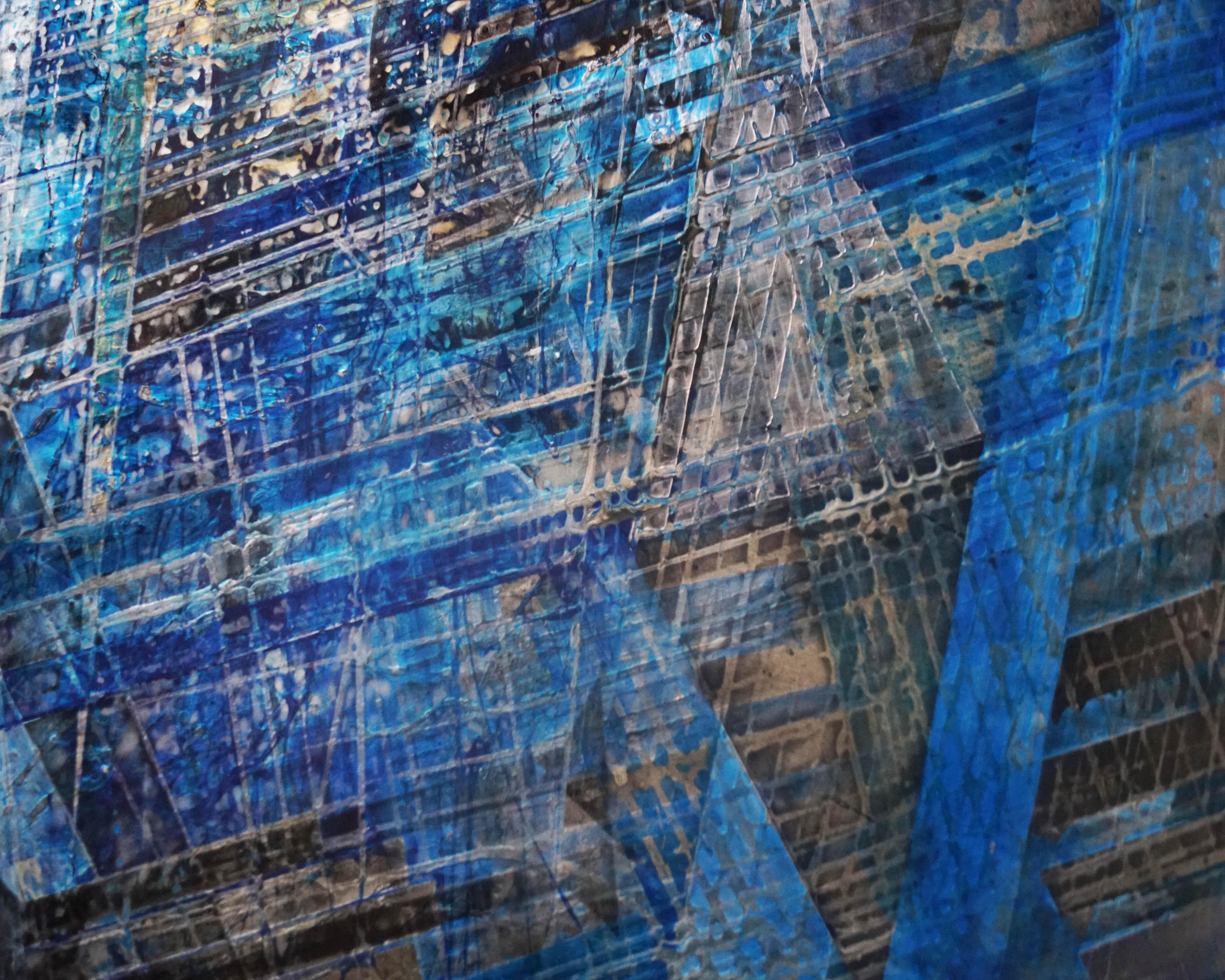 Abstraktes Gemälde „Arcades“  Lacke Pigment  Auf Holz, 128X92 cm – Painting von Olivier Ebel