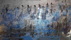 Abstraktes Gemlde Evolution  Pigmentierte Lackierung auf Holz 120x210 cm