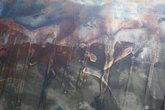 "in the middle flows the river" abstract painting  varnishes pigment