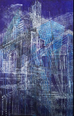 "La vie en double" abstract, spray varnish pigments on  wood 250x80cm