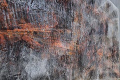 "Mists" abstract, spray varnish pigments on wood 120x240cm