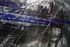 "Pittura astratta "Ritorno al passato  vernici pigmento  su legno, 160X35cm