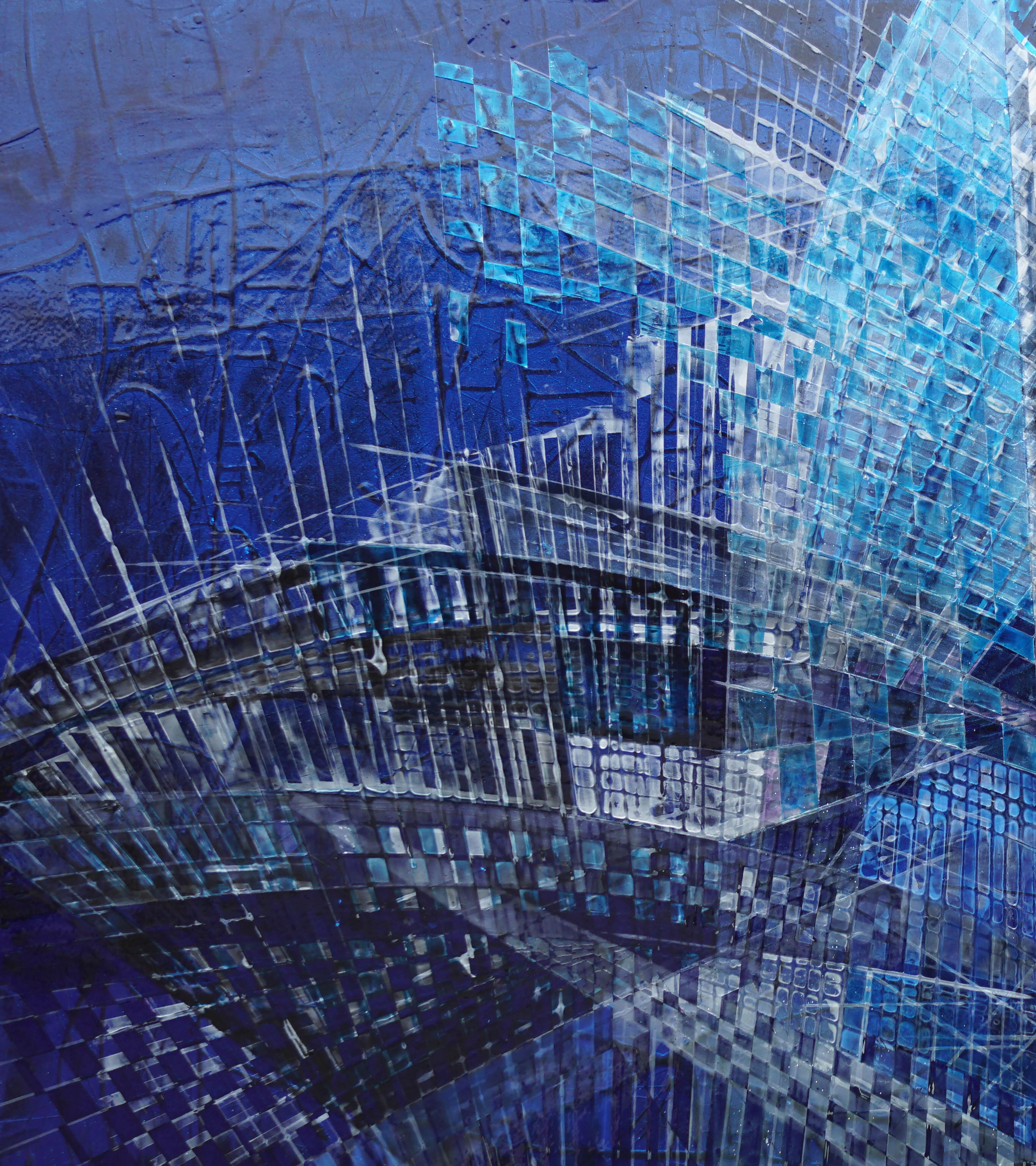 « la petite maison » abstraite, vernis en spray sur  Wood 126x100cm en vente 7