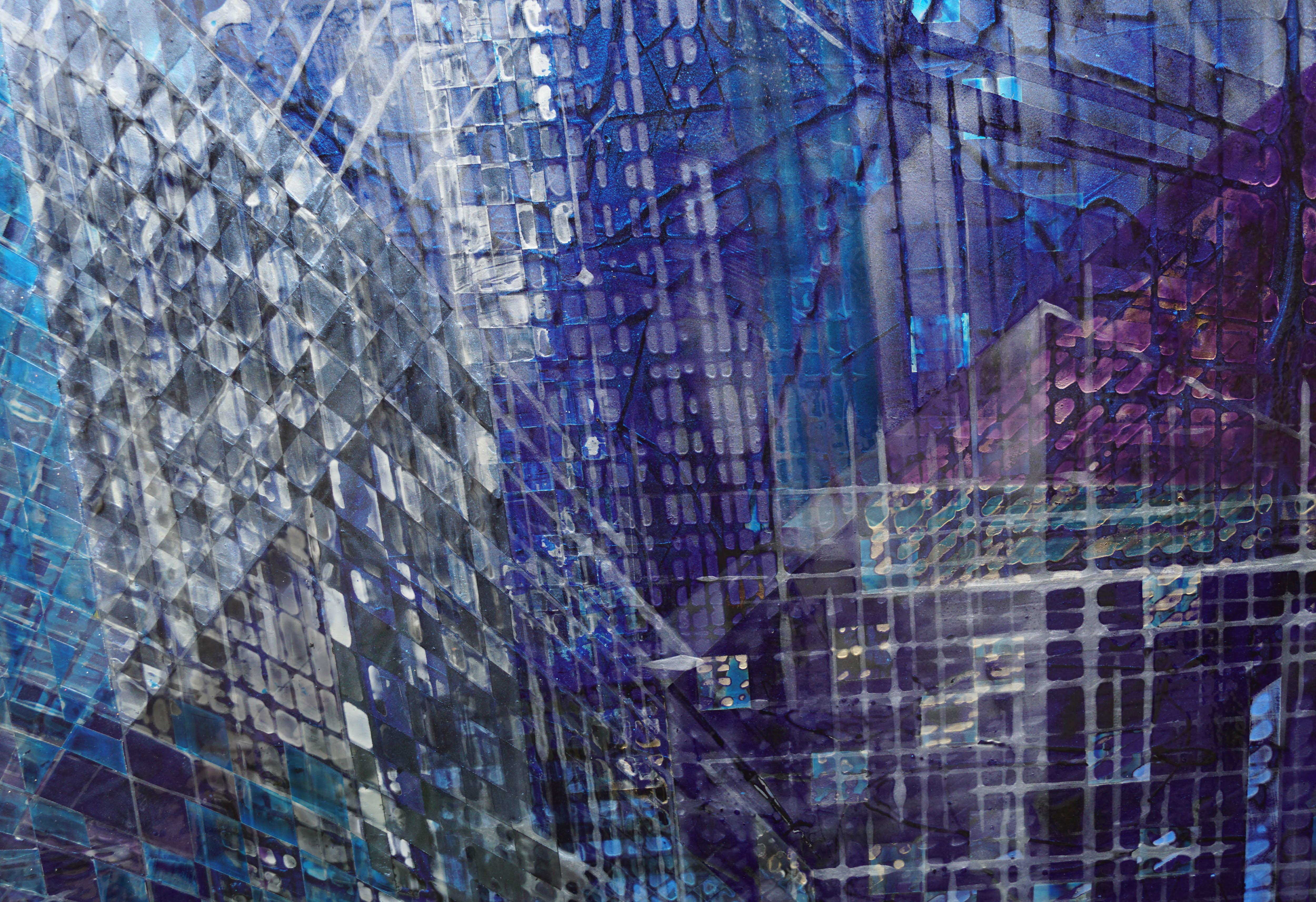 « la petite maison » abstraite, vernis en spray sur  Wood 126x100cm en vente 11