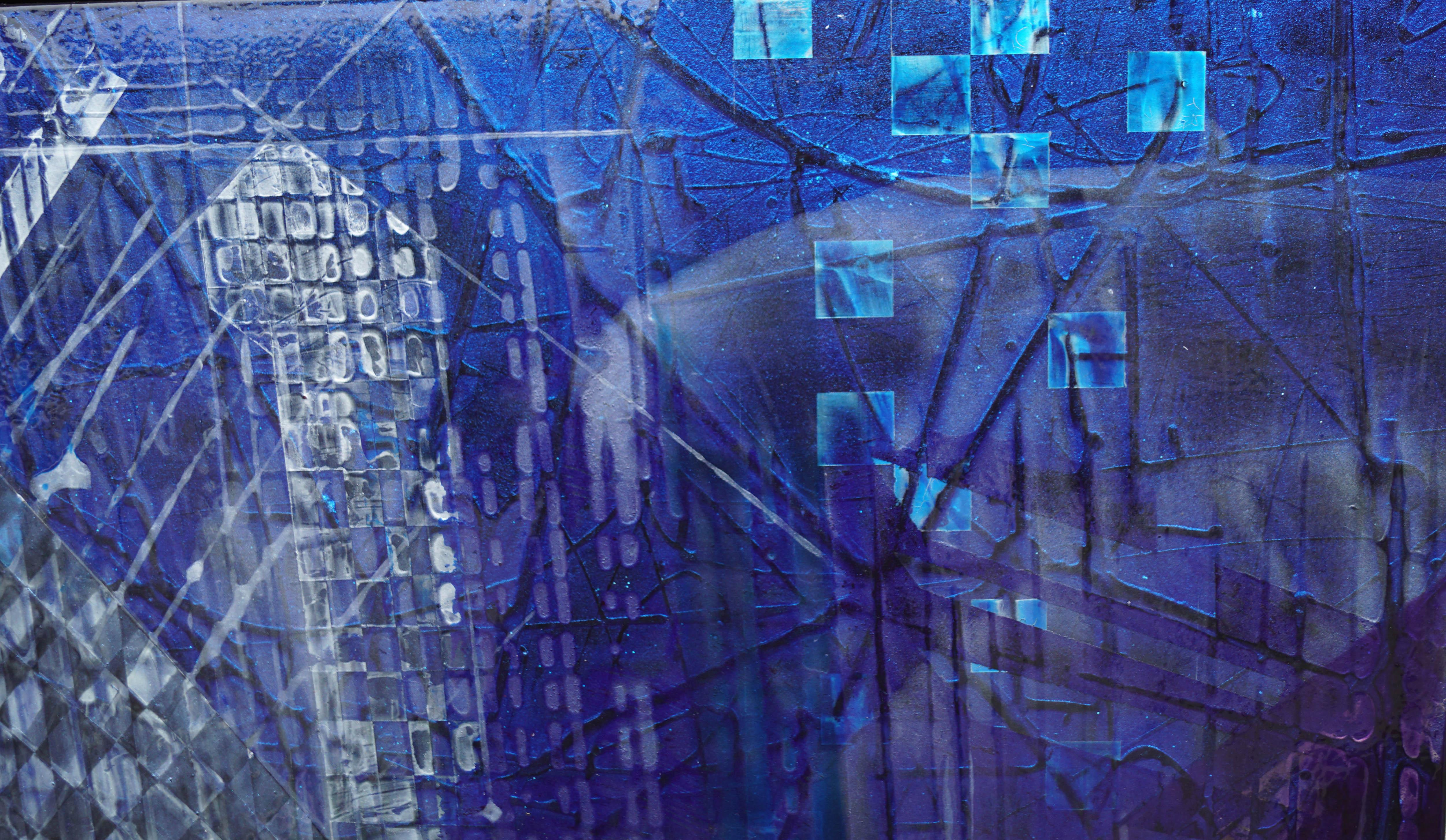 « la petite maison » abstraite, vernis en spray sur  Wood 126x100cm en vente 12