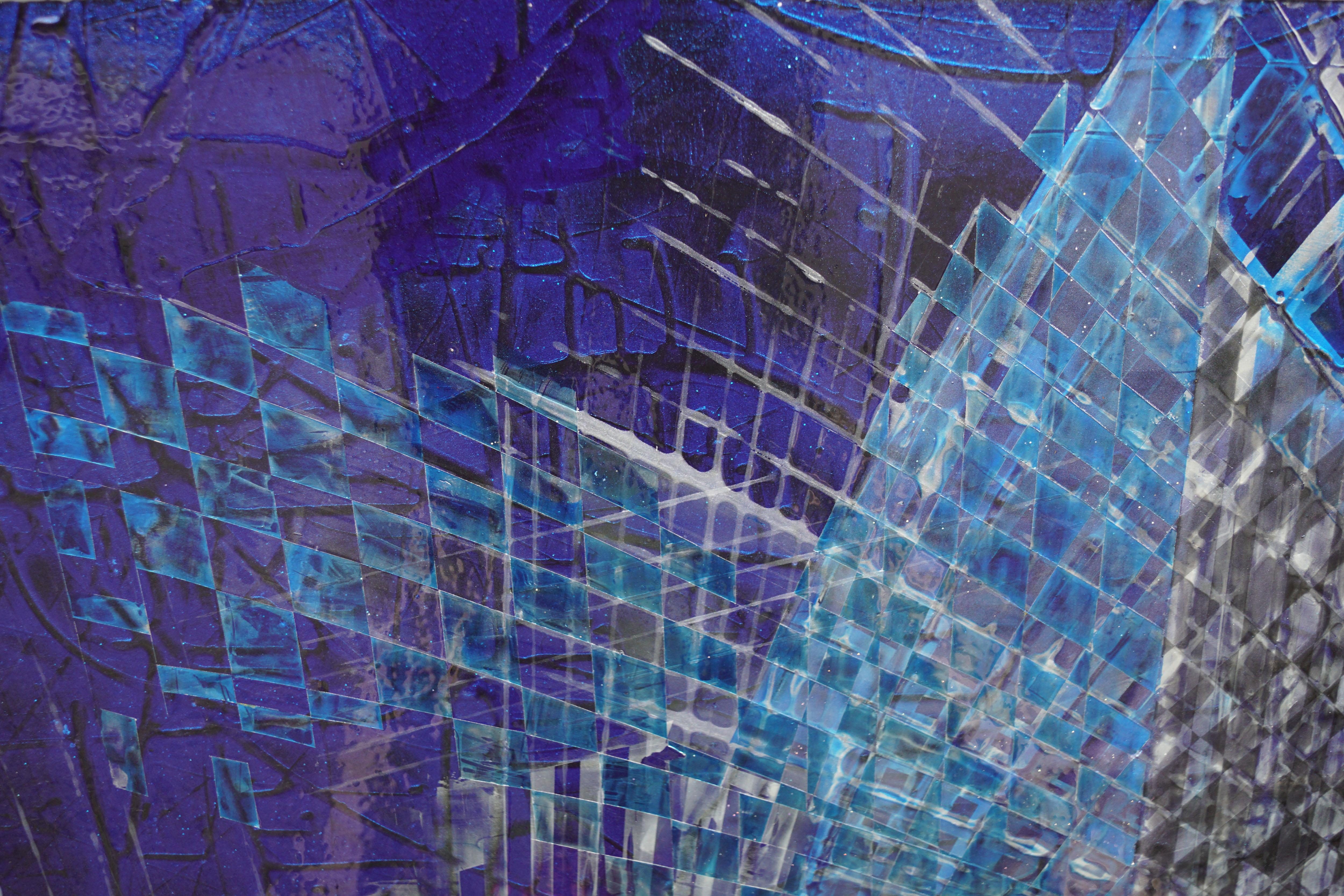 « la petite maison » abstraite, vernis en spray sur  Wood 126x100cm en vente 13