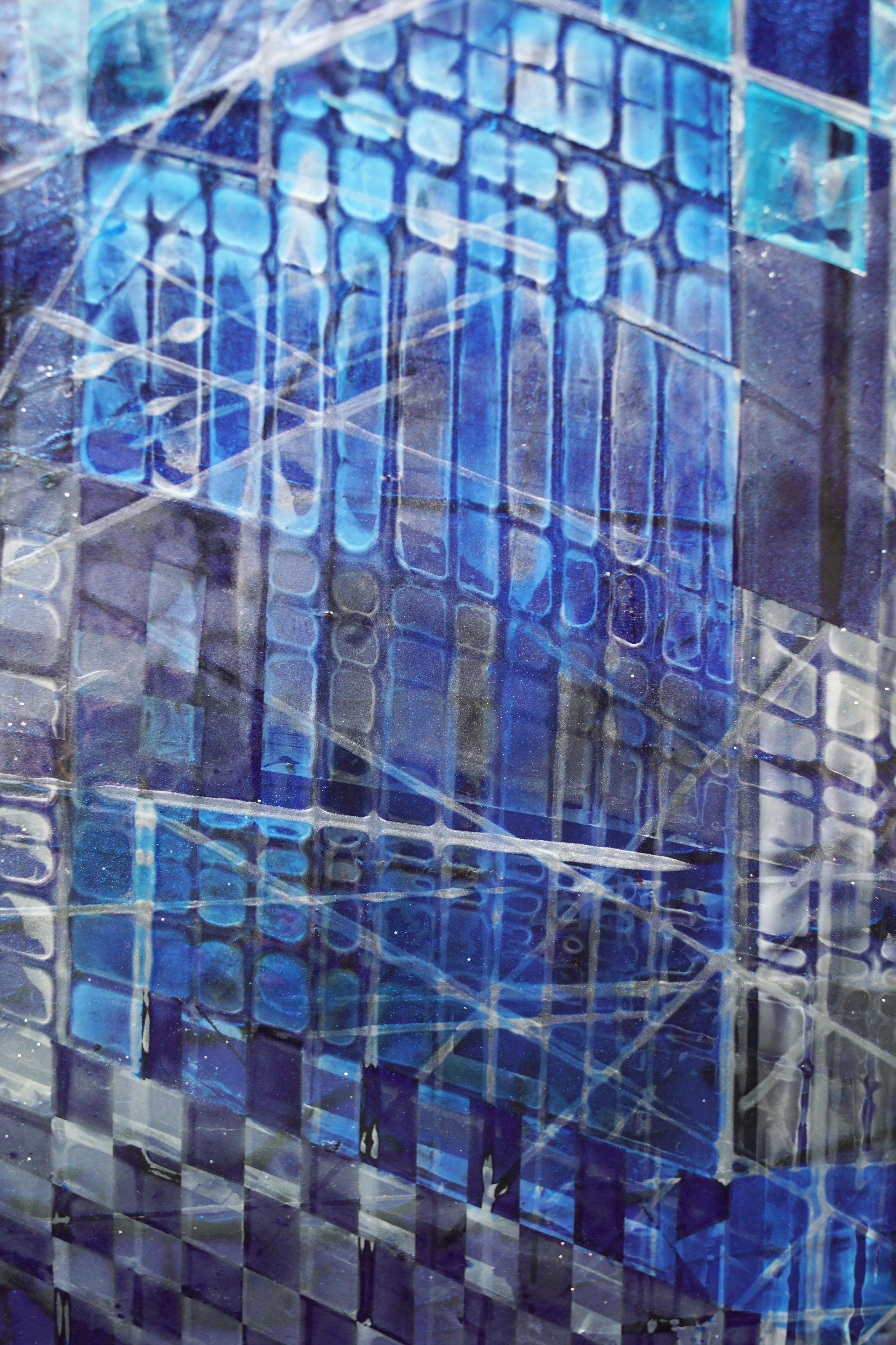 « la petite maison » abstraite, vernis en spray sur  Wood 126x100cm en vente 2