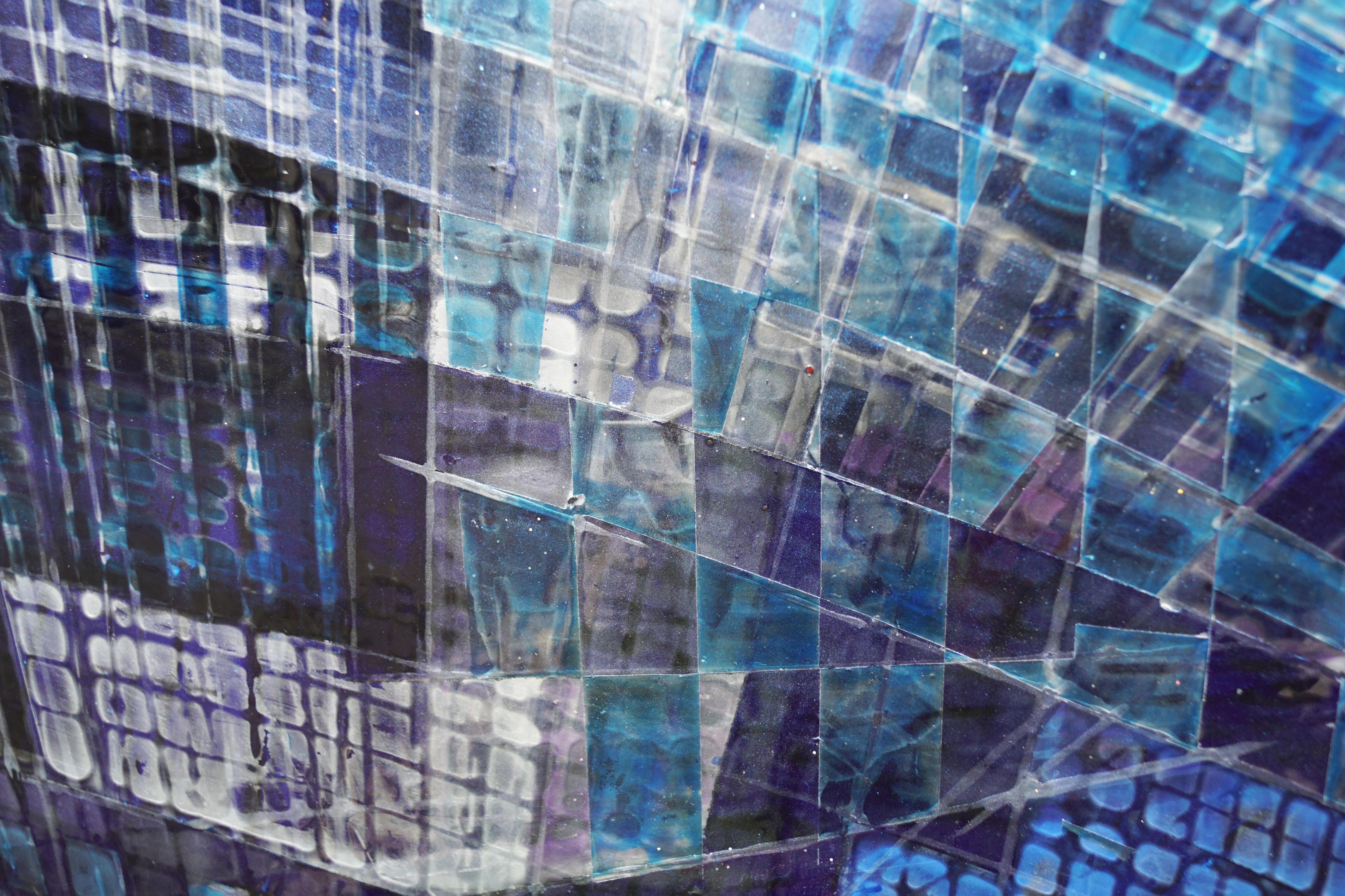« la petite maison » abstraite, vernis en spray sur  Wood 126x100cm en vente 3