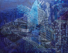"la casetta" astratto, vernice spray pigmenti su  Wood 126x100cm