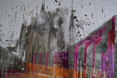 "With name 784." abstract painting  varnishes pigment on wood 166x85 cm