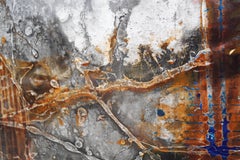 "tu as le droit" abstrait, pigments vernis à la bombe sur Wood 100x100cm