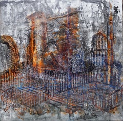 astratto "hai il diritto", pigmenti di vernice spray su  Wood 100x100cm