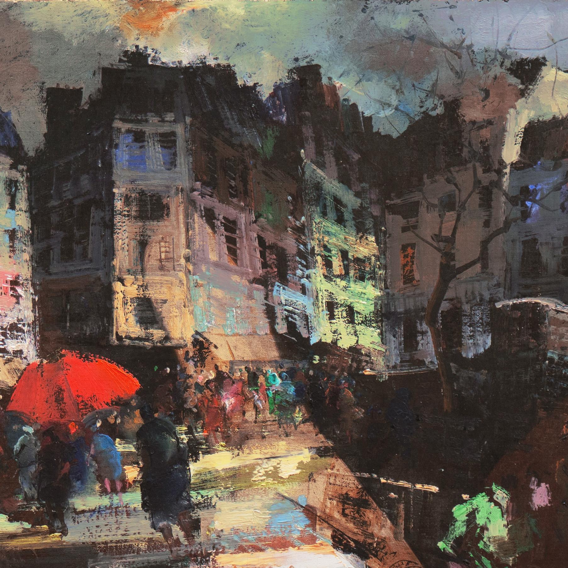 'View of Paris', Post Impressionist Oil, French Artist, École des Beaux-Arts - Painting by Olivier Foss
