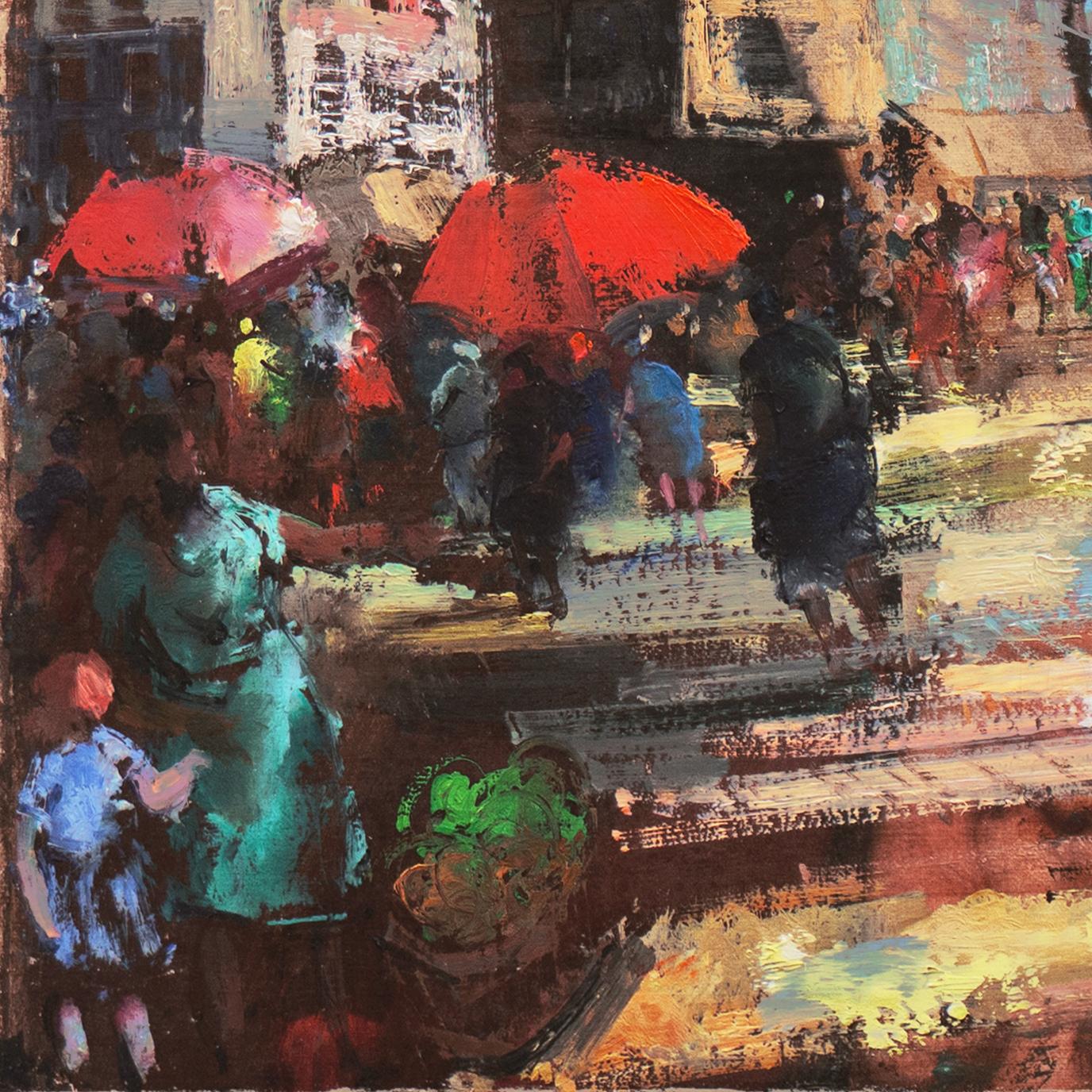 'View of Paris', Post Impressionist Oil, French Artist, École des Beaux-Arts - Post-Impressionist Painting by Olivier Foss
