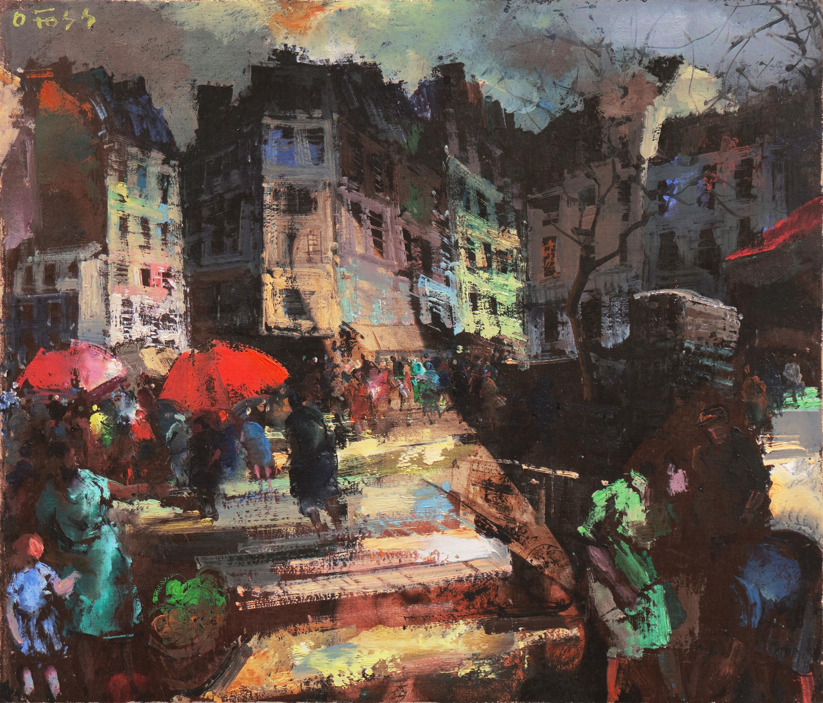 Olivier Foss Landscape Painting - 'View of Paris', Post Impressionist Oil, French Artist, École des Beaux-Arts