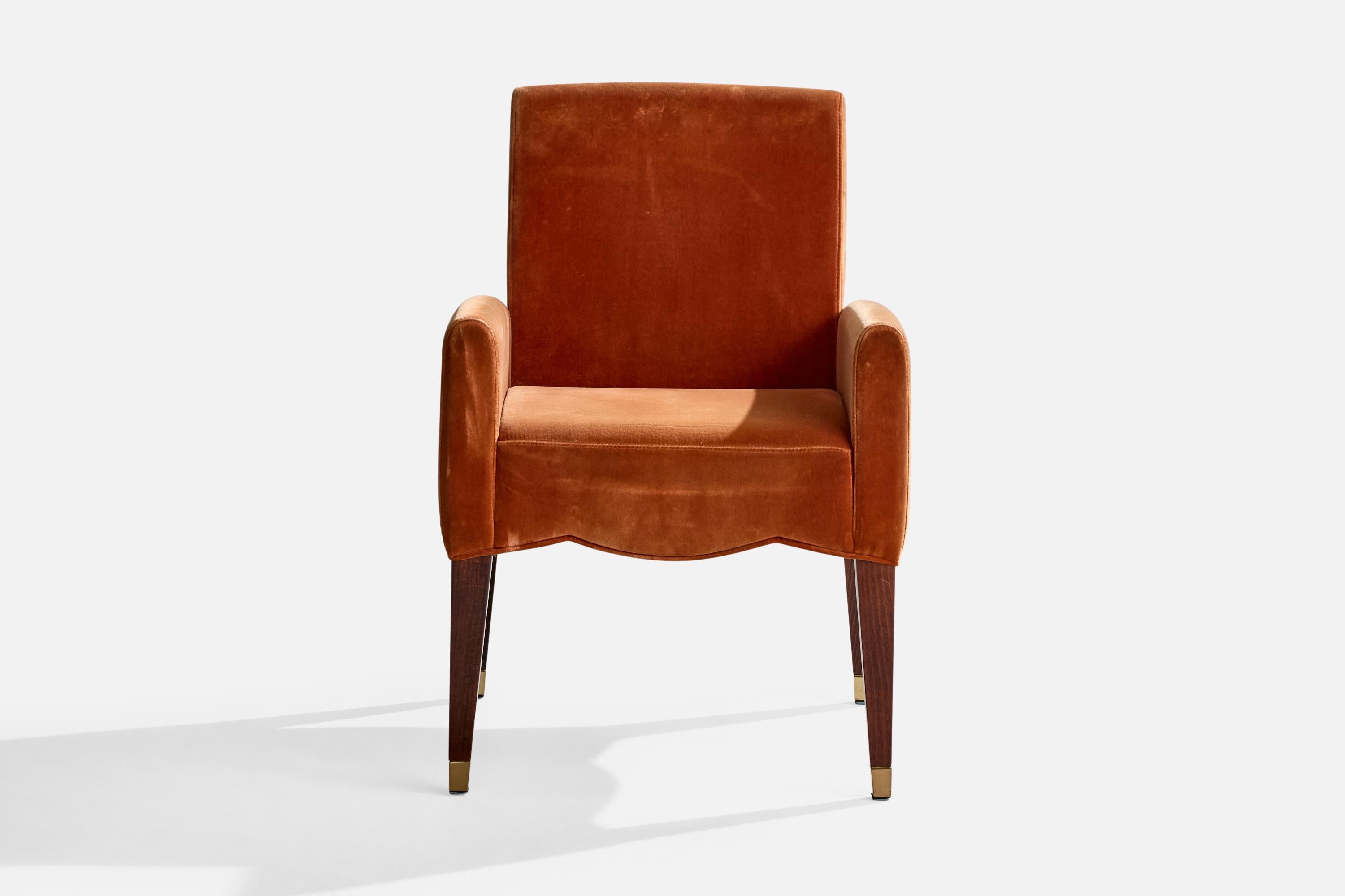 Olivier Gagnere, Poltrona, Velluto, Legno, Ottone, Francia, 1994 in vendita 1