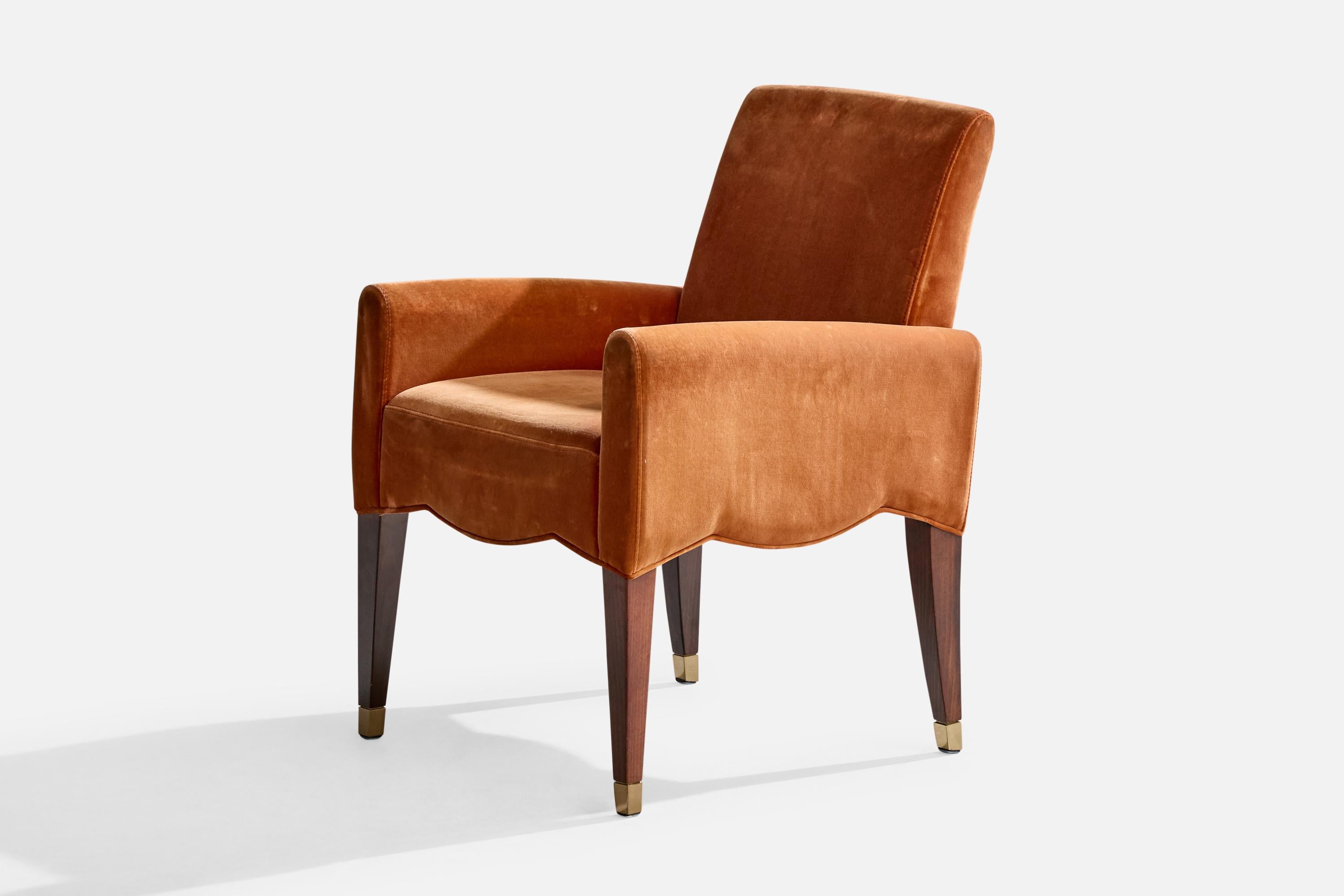 Olivier Gagnere, Poltrona, Velluto, Legno, Ottone, Francia, 1994 in vendita 2