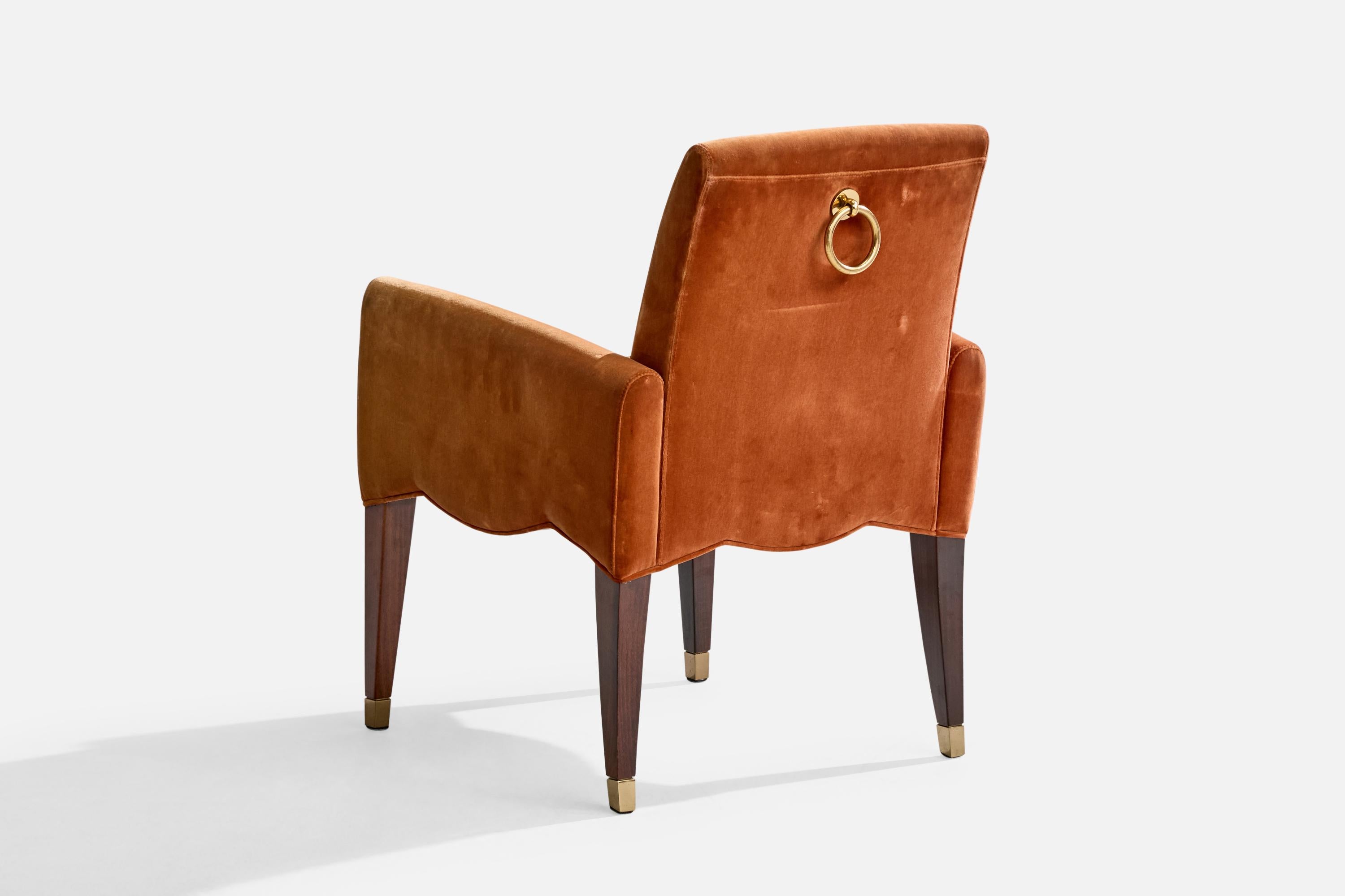 Olivier Gagnere, Poltrona, Velluto, Legno, Ottone, Francia, 1994 in vendita 3