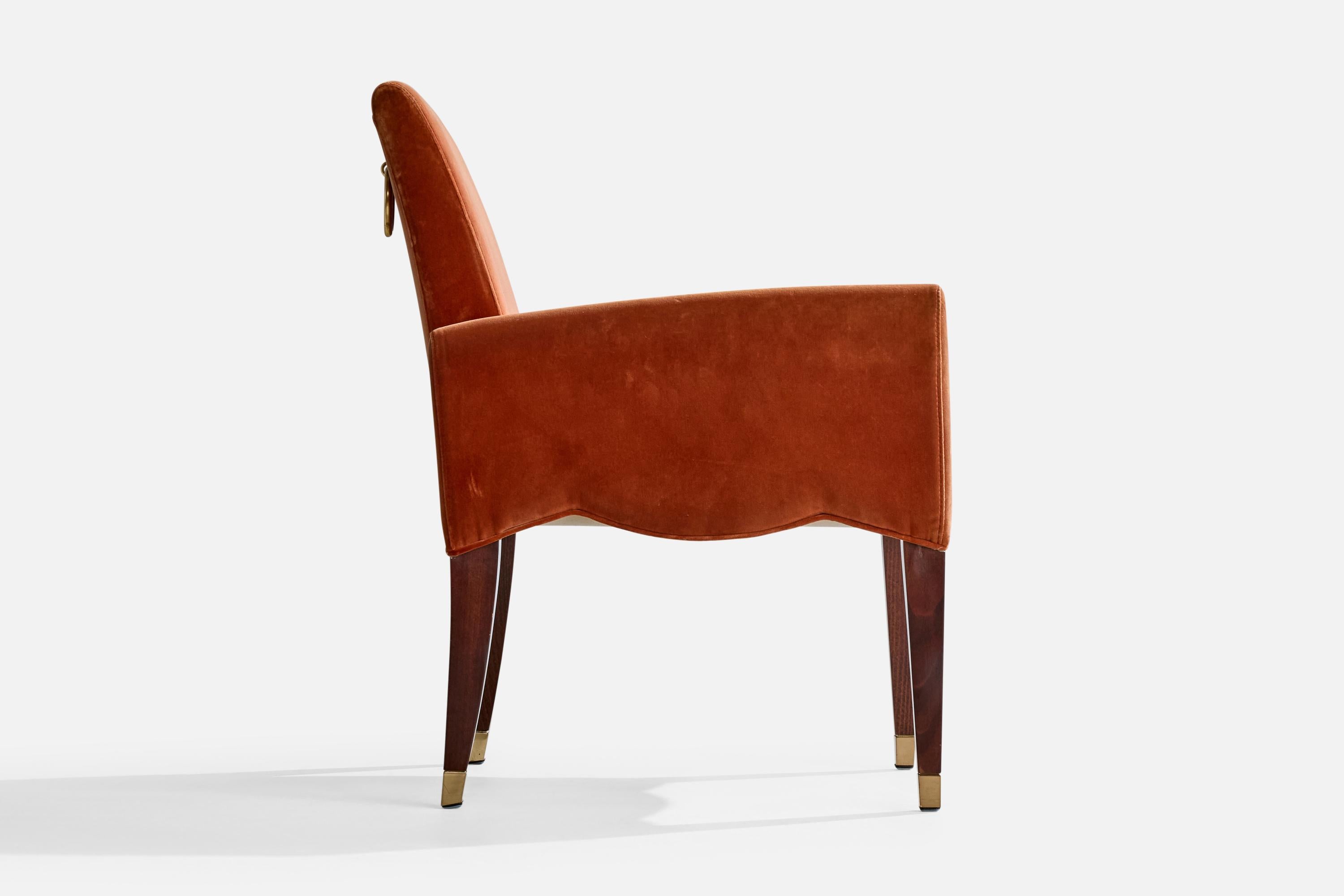 Olivier Gagnere, Poltrona, Velluto, Legno, Ottone, Francia, 1994 in vendita 4