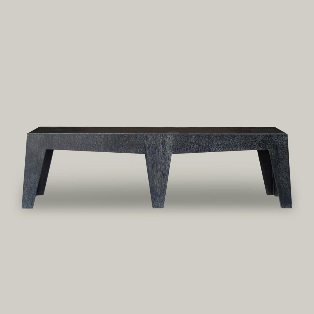This bench in black tinted and cerused oak was designed in 1985 by Olivier Gagnère and edited by Artelano. Can be used as a bench or as a coffee table.

The bench have been published in: Michèle Champenois, Olivier Gagnère, Paris Norma Editions,