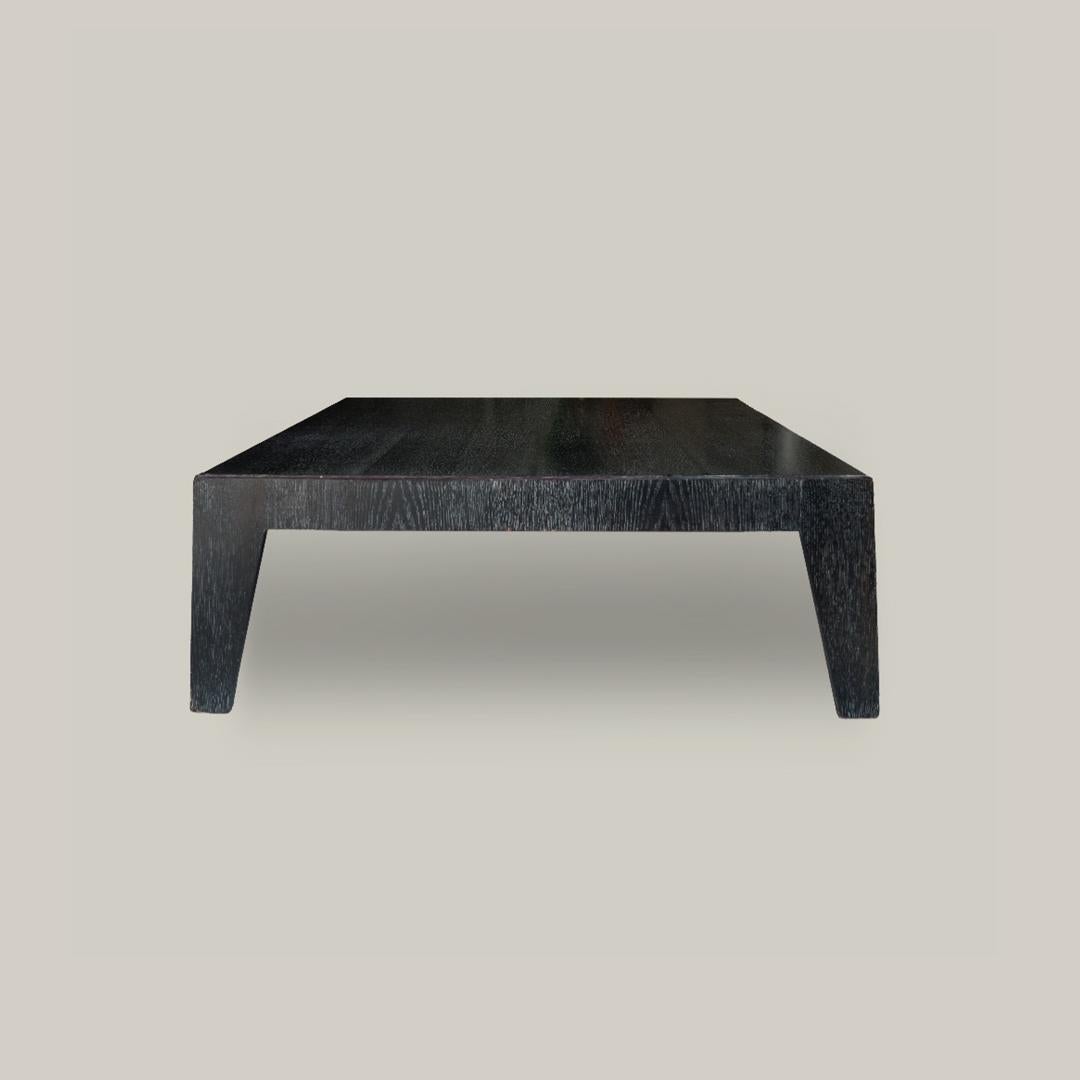 This large coffee table in black tinted and cerused oak was designed in 1985 by Olivier Gagnère and edited by Artelano.

The bench have been published in: Michèle Champenois, Olivier Gagnère, Paris Norma Editions, 2015, p. 167.

Good original