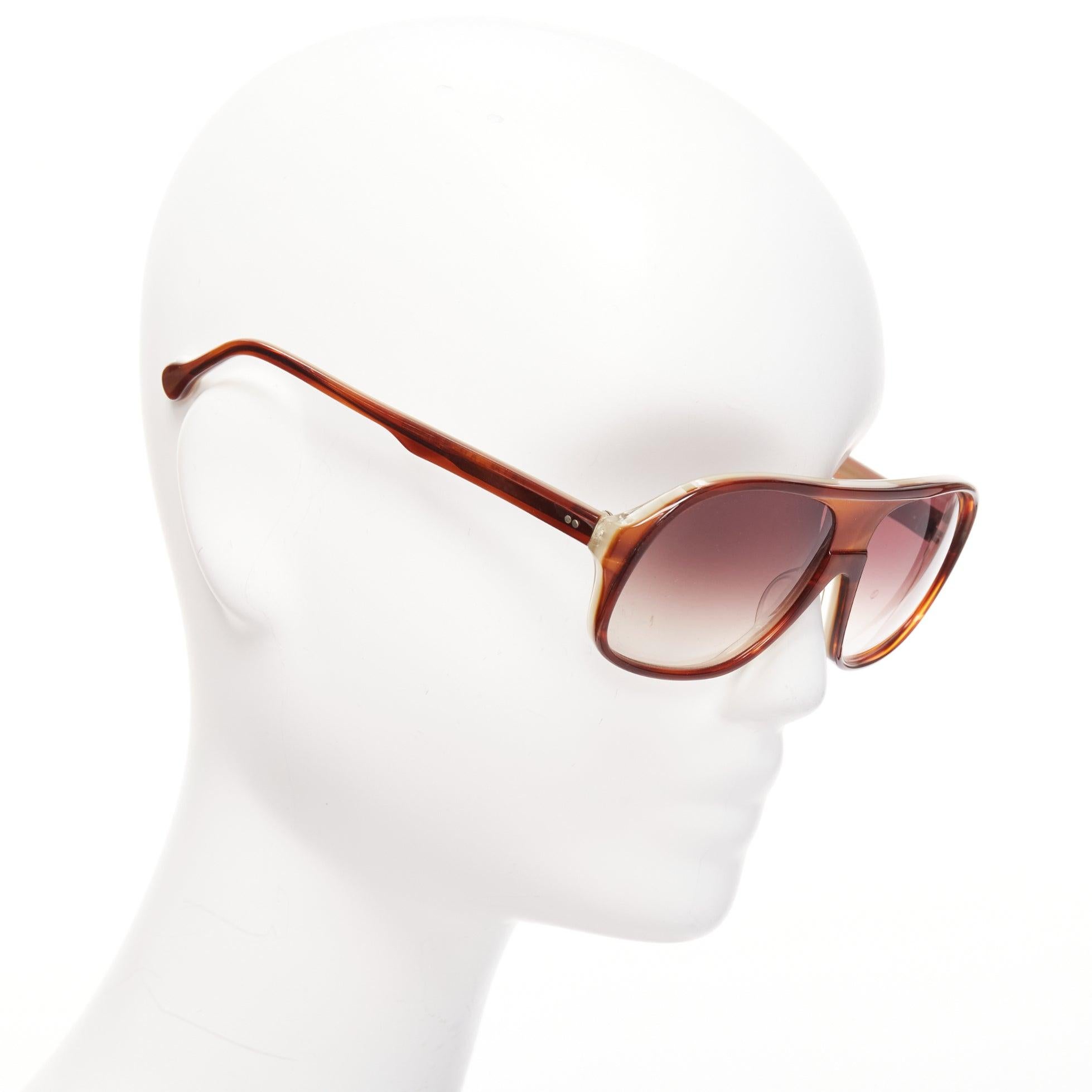 Grigio Occhiali da sole aviator OLIVIER GOLDSMITH Carl marrone scuro maculato in vendita