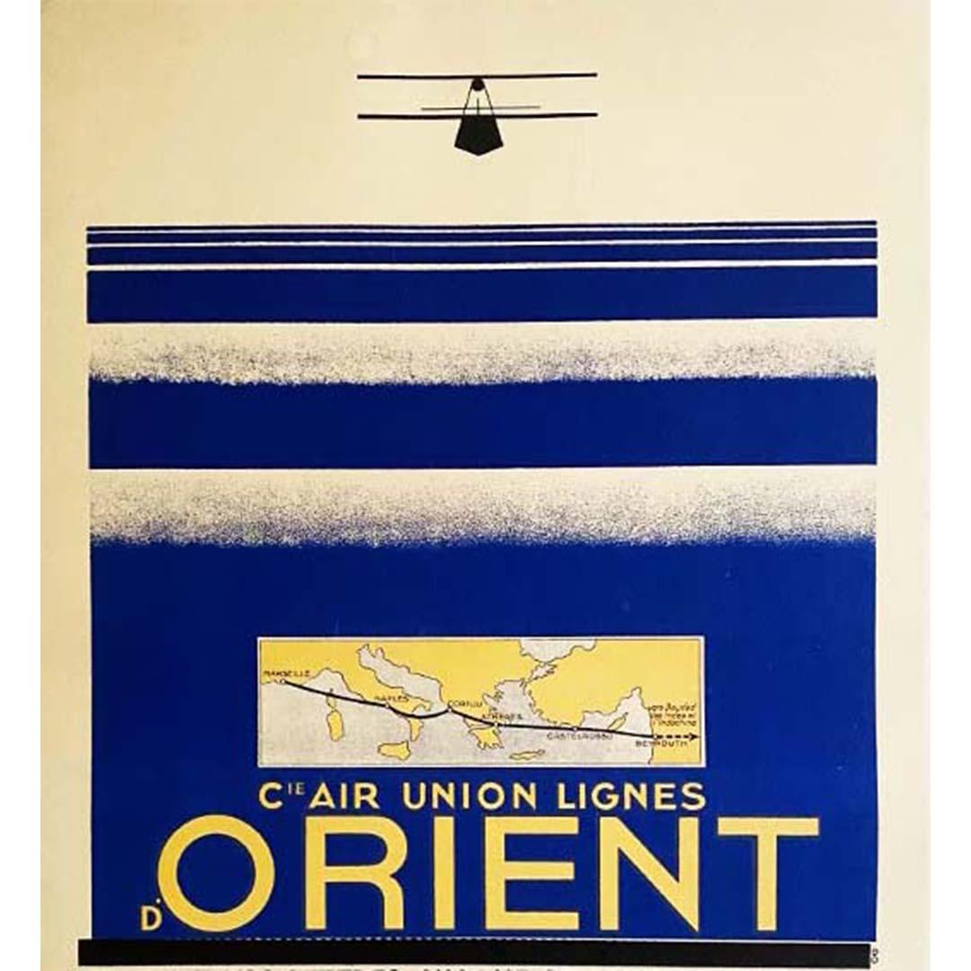 1929 Original poster by Olivier Jean for the airline Air Union lignes d'orient For Sale 3