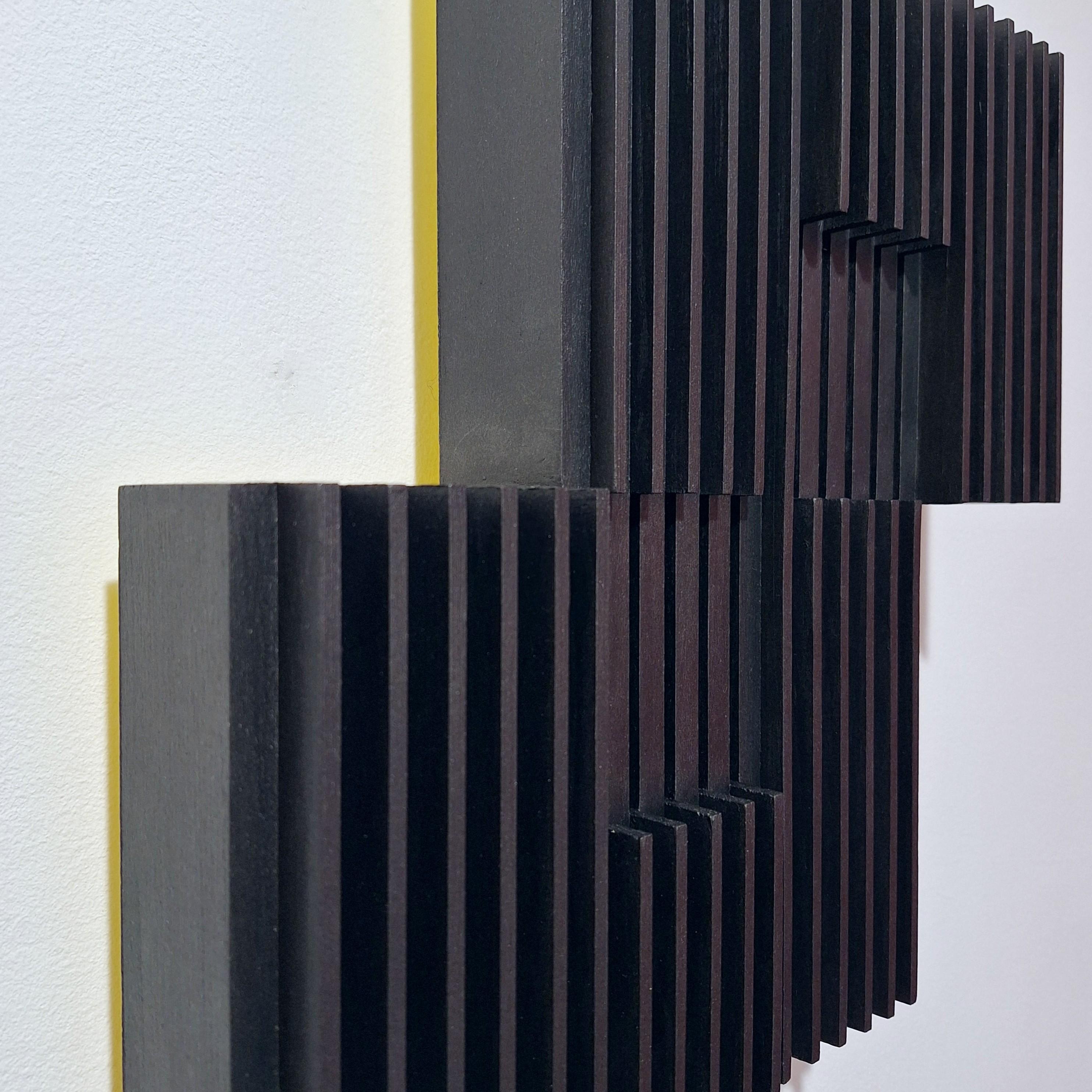 Carré vertical II - geometric contemporary modern painting relief - Contemporary Painting by Olivier Julia