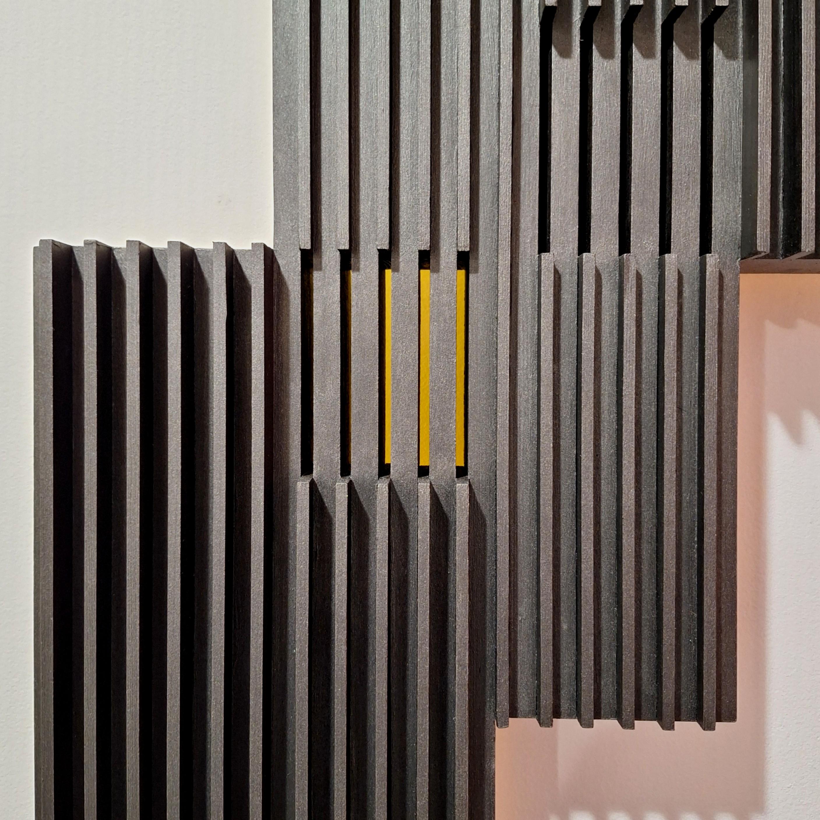 Carré vertical II - geometric contemporary modern painting relief For Sale 1