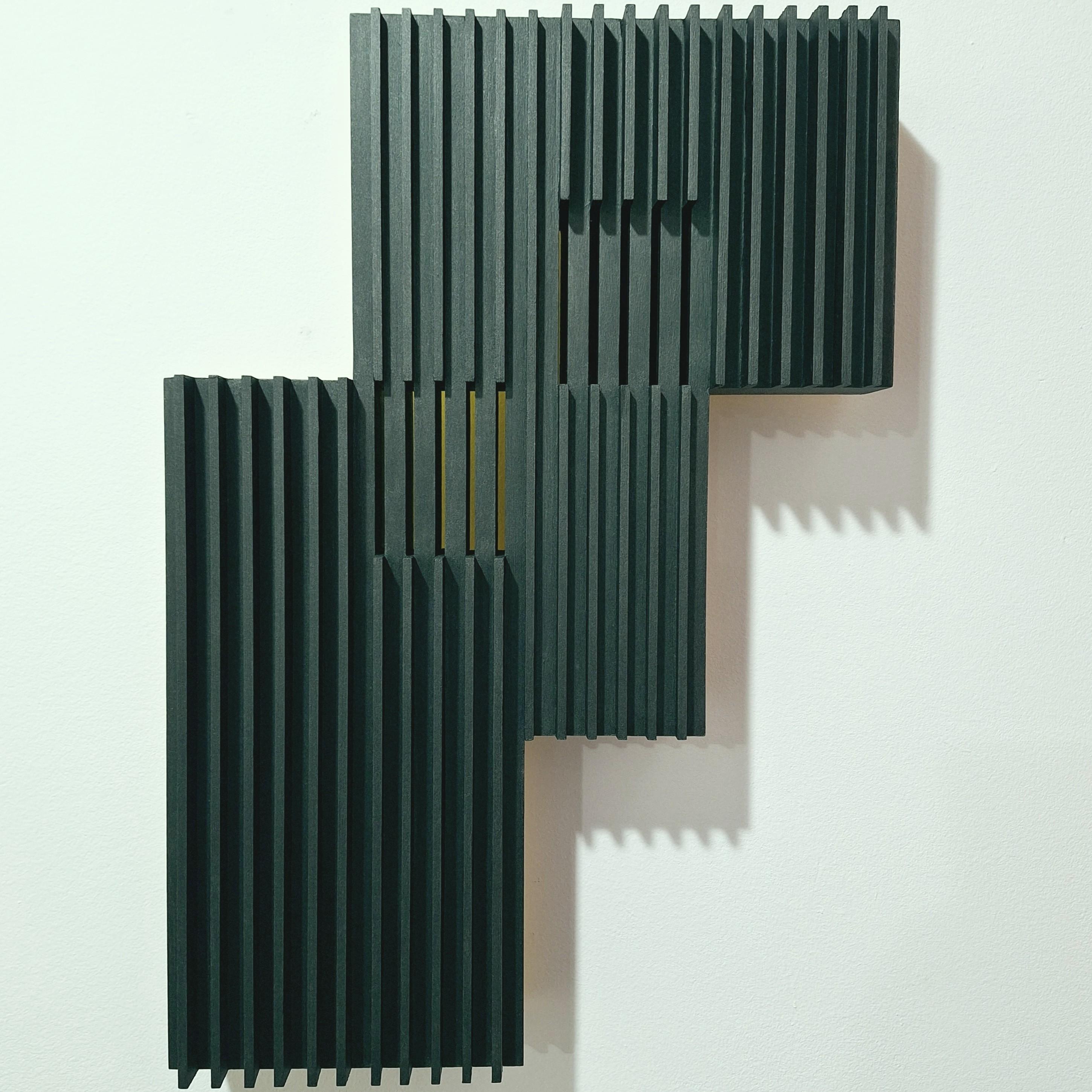 Olivier Julia Abstract Painting - Carré vertical II - geometric contemporary modern painting relief