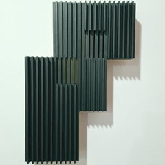 Carré vertical II - geometric contemporary modern painting relief