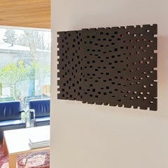 Zeitgenössisch modern grau schwarz malerei skulptur relief Reflexion ritmique I