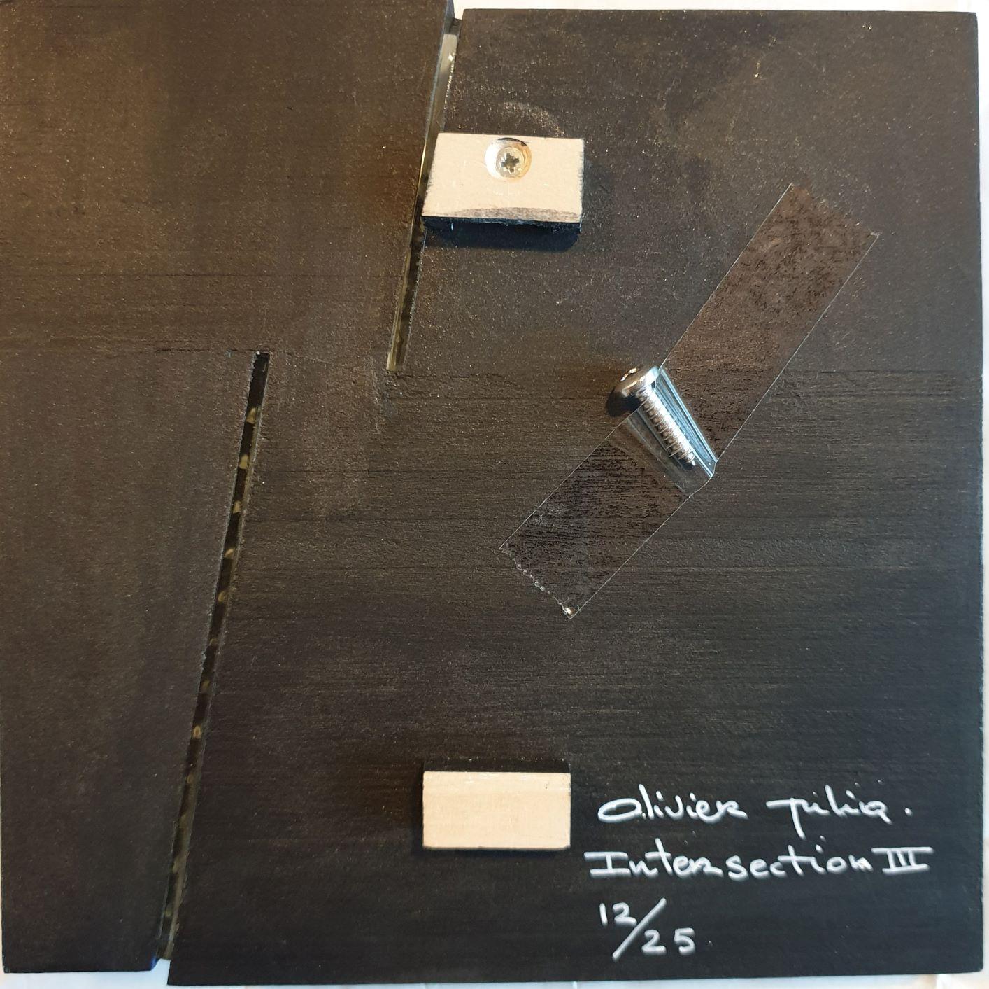 Intersezione III 13/25 - blu grigio scultura moderna contemporanea pittura rilievo 1