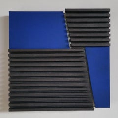Intersezione III 13/25 - blu grigio scultura moderna contemporanea pittura rilievo