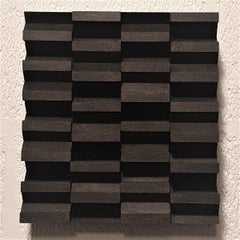 Intervalle III 4/25 - black grey contemporary modern sculpture painting relief