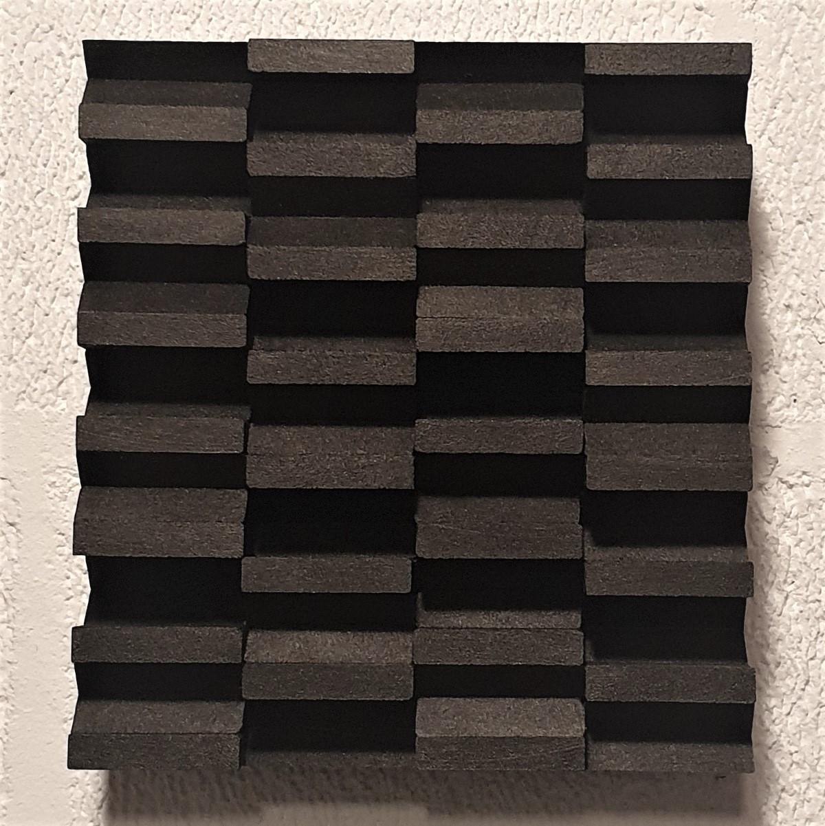 Olivier Julia Abstract Sculpture - Intervalle III 7/25 - black grey contemporary modern sculpture painting relief