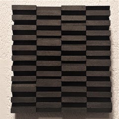 Intervalle IV 8/25 - black grey contemporary modern sculpture painting relief
