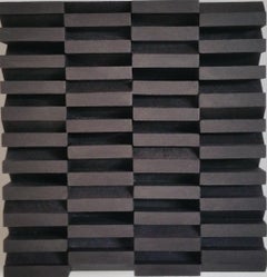 Intervalle IV 8/25 - black grey contemporary modern sculpture painting relief