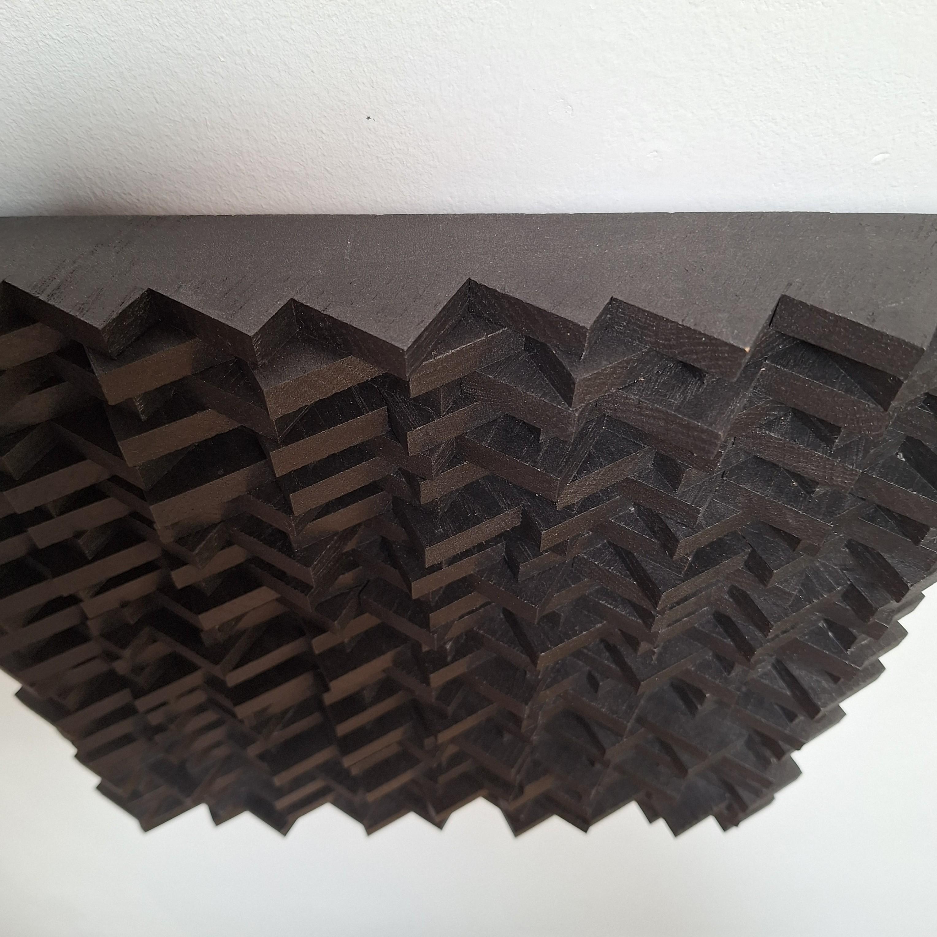 Lignes brisées - geometrische zeitgenössische moderne Malerei Relief im Angebot 1