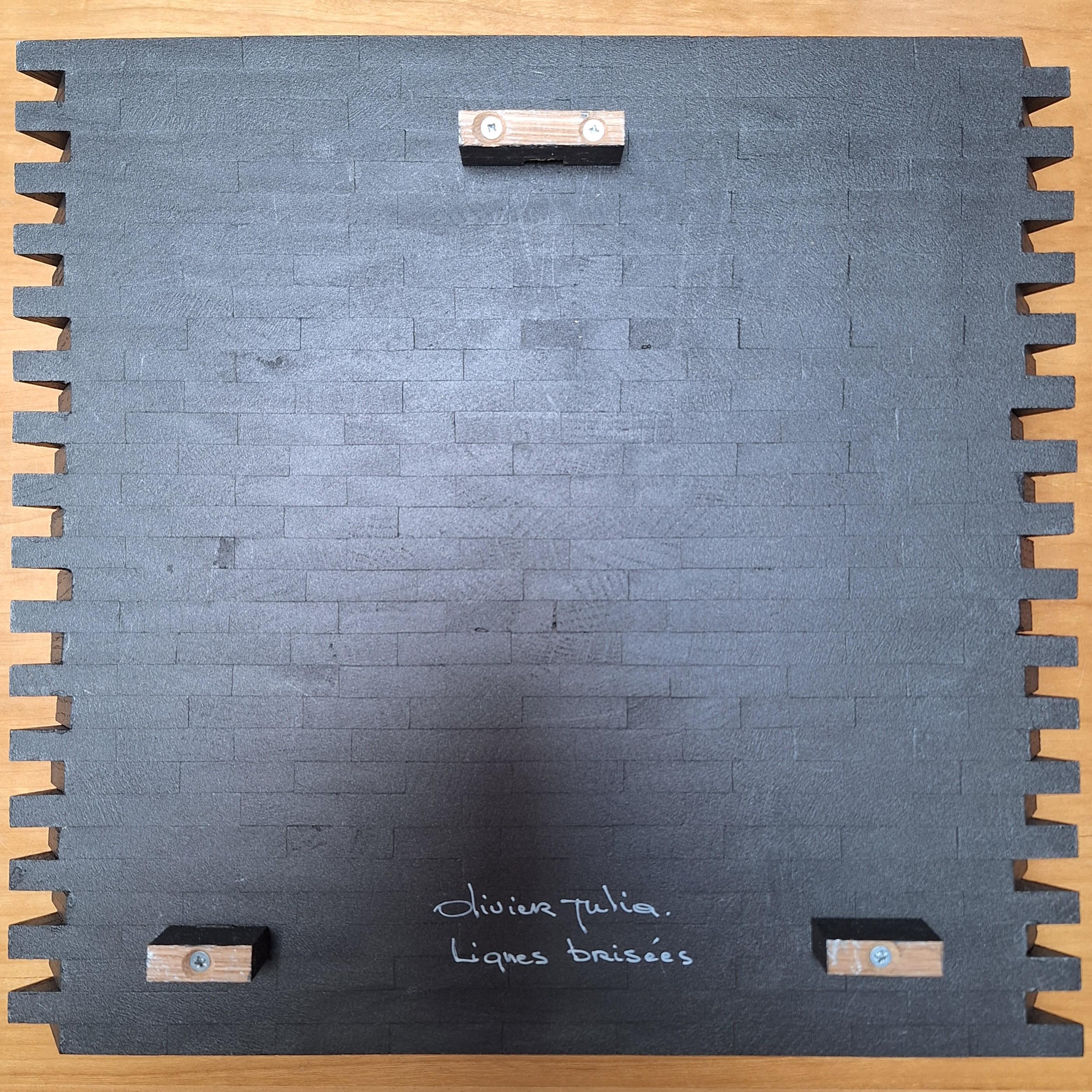 Lignes brisées - geometrische zeitgenössische moderne Malerei Relief im Angebot 4