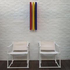 Réflexion des couleurs - red yellow blue contemporary modern painting relief