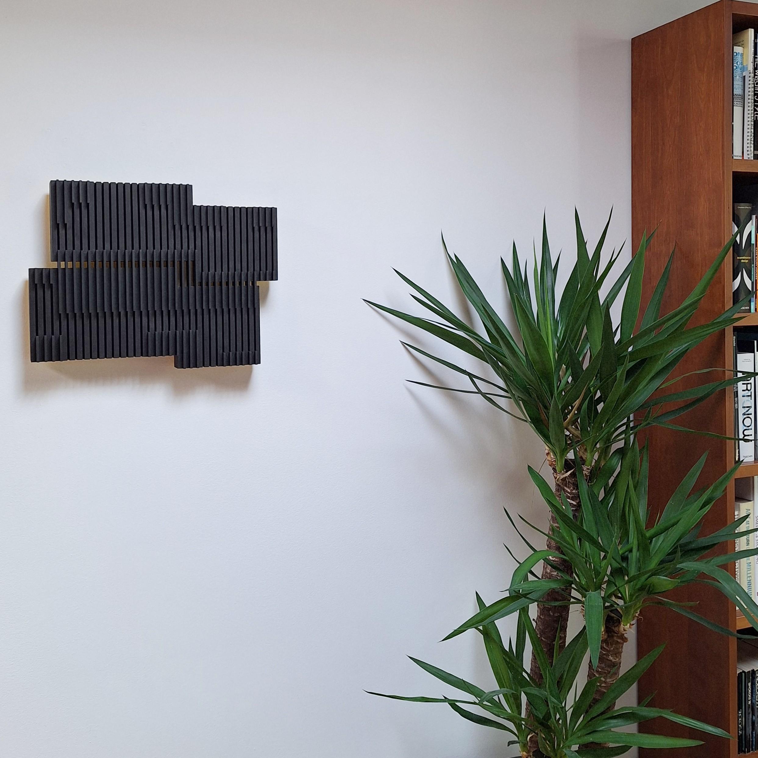 Symphonie verticale III - geometric contemporary modern painting relief - Sculpture by Olivier Julia