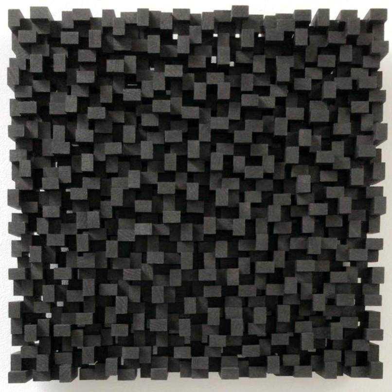 Olivier Julia Abstract Sculpture - Rythme urbain - grey black contemporary modern modern sculpture painting relief