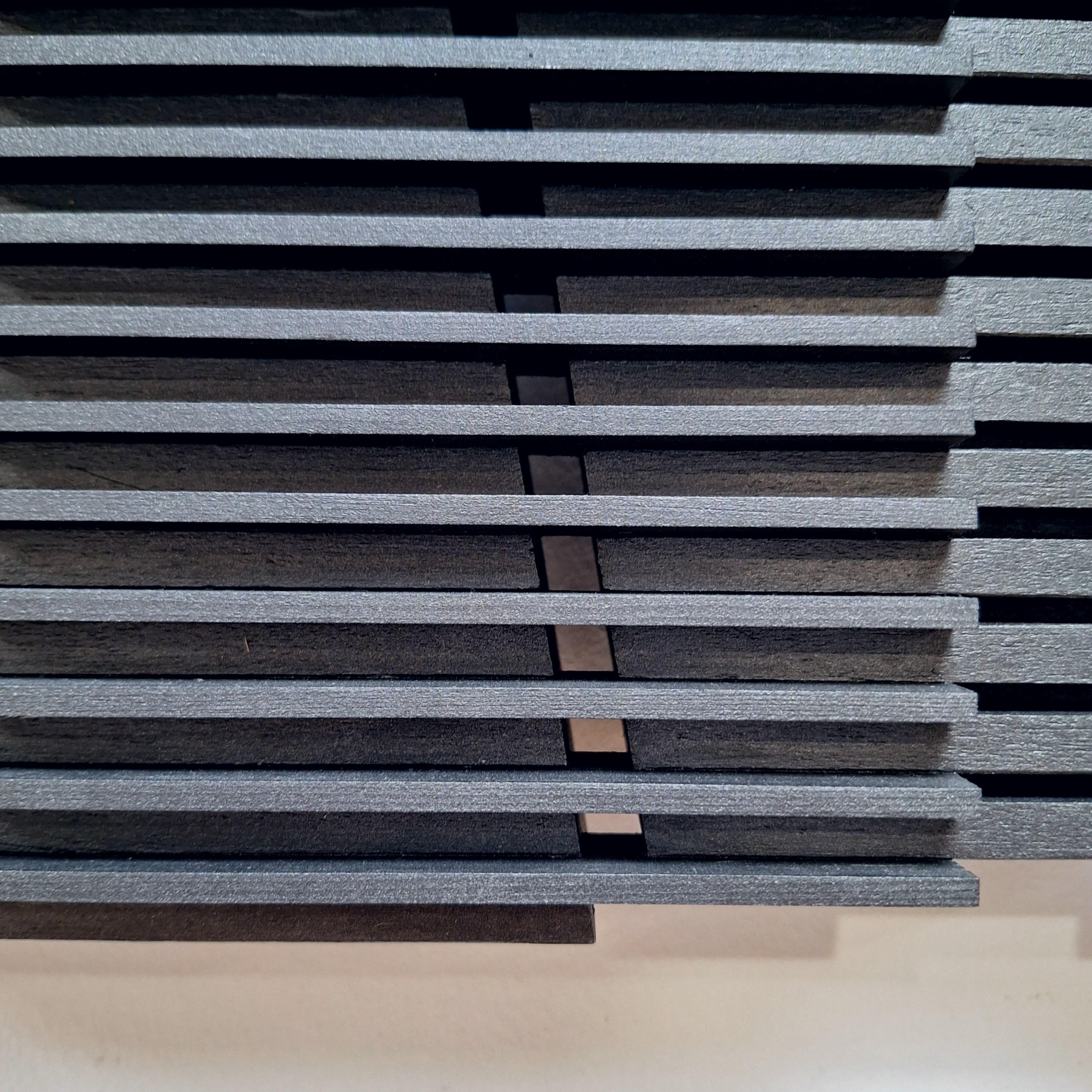 Urbanisme lineaire I architektonisch modern grau schwarz malerei relief im Angebot 2