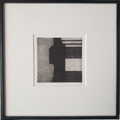Amsterdam I ed 28/50 black-white canal house facade aquatint etch print