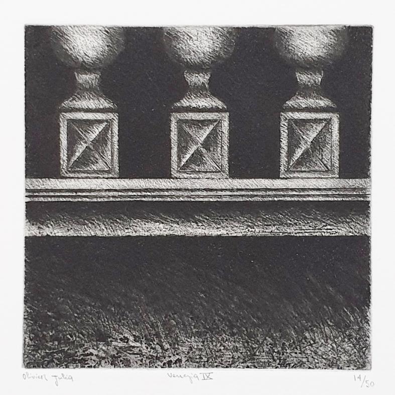 Venice  4/50 - collectors box with ten black-white etching aquatint prints  For Sale 10