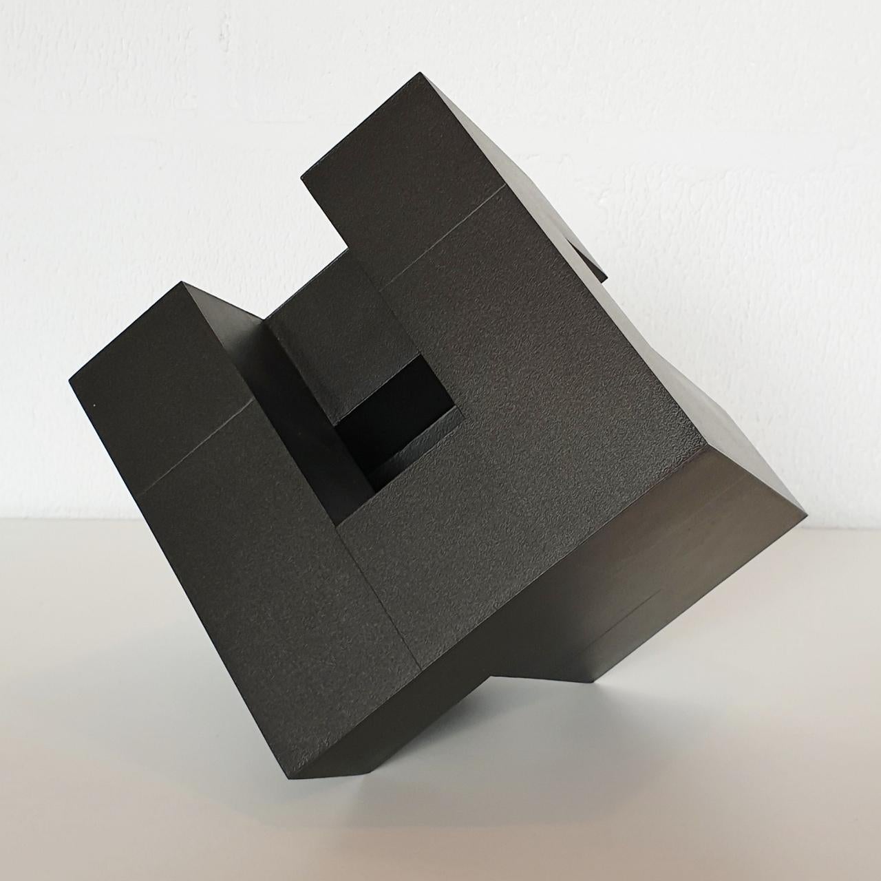 Cube architectural I no. 4/15 - contemporary modern abstract wall sculpture - Brown Abstract Sculpture by Olivier Julia