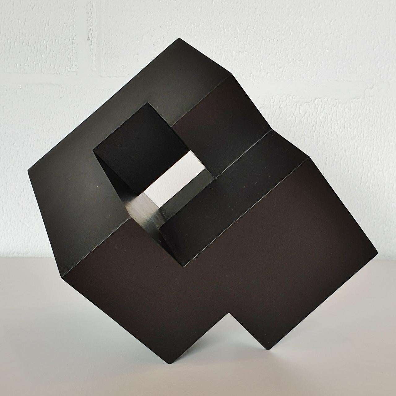 Olivier Julia Abstract Sculpture - Cube architectural I no. 4/15 - contemporary modern abstract wall sculpture