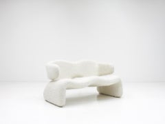 Olivier Mourgue 1960er Jahre „Djinn“ Loveseat aus neuem flauschigem Alpaka-Stoff von Pierre Frey